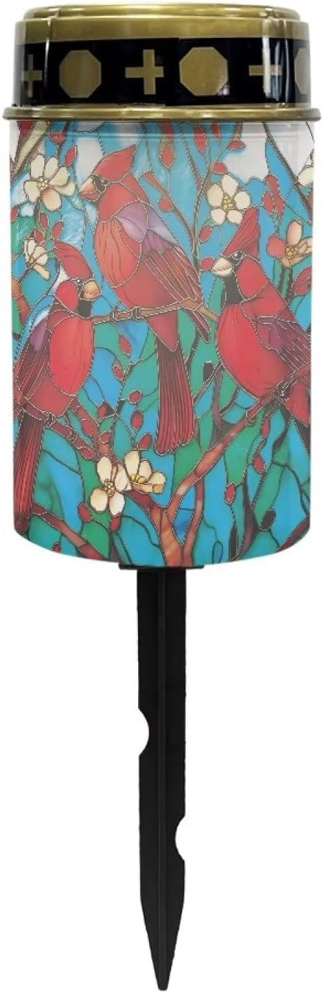 Grave Decorations for Cemetery Cardinal Bird Cemetery Solar Lights for Grave Waterproof Dusk - Outdoor Path Light | Lumora