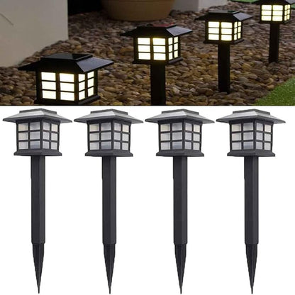 Waterproof Led Solar Lawn Lights Outdoor- Solar Garden Lights - Solar Pathway Lights- Landscape Lights Path Lights for Patio/Lawn/Yard/Landscape Gift Warm-4 Pack
