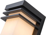 Modern Outdoor Wall Lights, Front Porch Lights Wall Mount with White Frosted Glass, Black Exterior Wall Lamps for | Lumora
