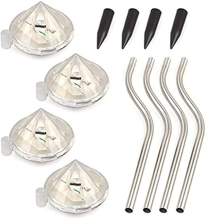 Ulalaza 4Pcs Solar Landscape Light Outdoot Stake Lights for Lawn Walkway Driveway Outdoor Yard Garden(Warm White)