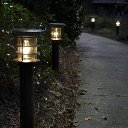 Gama Sonic Black Stainless Steel Bollard Solar Light w/EZ Anchor – 2 PK
