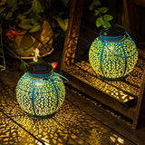 TAKE ME 2 Packs Solar Lanterns Outdoor Lights Waterproof Garden Lanterns for Patio,Outside Mothers Day Gifts Mom Wife Grandma Birthday Gifts [Set of 2]