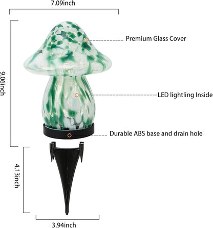 Solar Lights Outdoor Waterproof, Mushroom Garden Décor Powered by Solar, Outdoor Lights for Patio Yard Pathway Backyard Balcony Lawn Landscape Fountain Deck Pool Table Porch Decoration (Green)