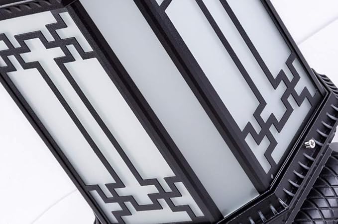 Lights Outdoor IP43 Waterproof Retro LED Solar Column Lamp Super Bright External Listing Garden Landscape Light Outdoor Lawn Street Path Post Pillar Light Patio Table Lamp E27 Edison Glass Lantern Sta