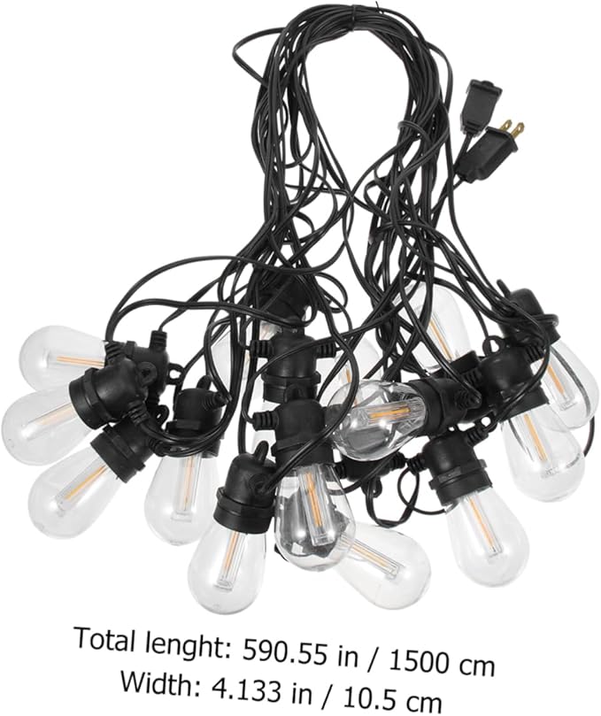 Veemoon 15m Outdoor Led String Lights Bulbs for Camping Garden Parties Christmas Decorations and More Us