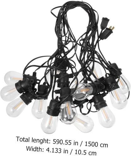 Veemoon 15m Outdoor Led String Lights Bulbs for Camping Garden Parties Christmas Decorations and More Us