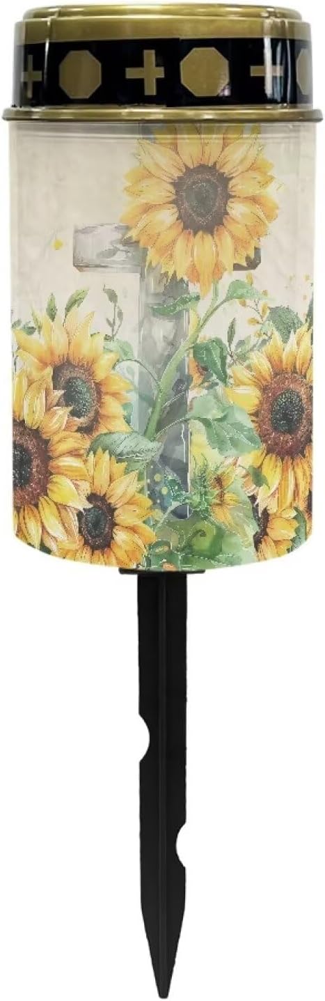 Solar Garden Lights Outdoor Sunflower Cross Waterproof Decorative Solar Lights Outdoor Solar Lights for Garden Yard Patio Lawn Outdoor Decor, Gifts for Dad,Mother,Grandma