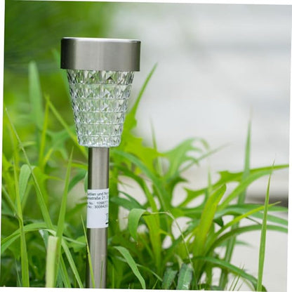 BESPORTBLE Solar Garden Path Light Outdoor Waterproof Stainless Steel Diamond Shape Lawn Inserting Ground Lamp LED Solar Patio Lighting