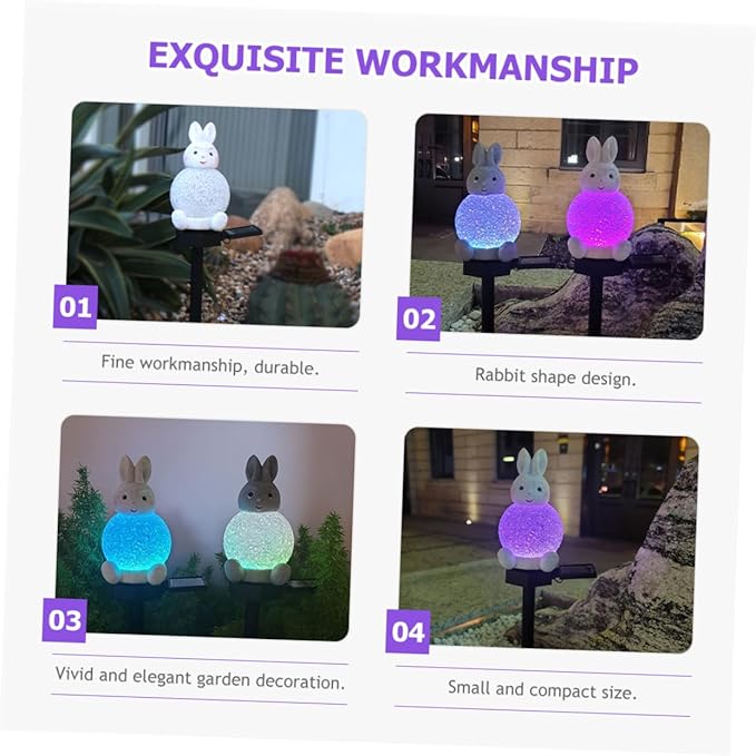 Led Rabbit Garden Decor Solar Pathway Lights Landscape Lighting Driveway Lights Changing Outdoor Lamp
