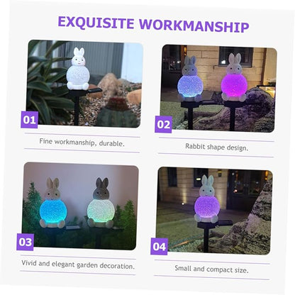 Led Rabbit Garden Decor Solar Pathway Lights Landscape Lighting Driveway Lights Changing Outdoor Lamp