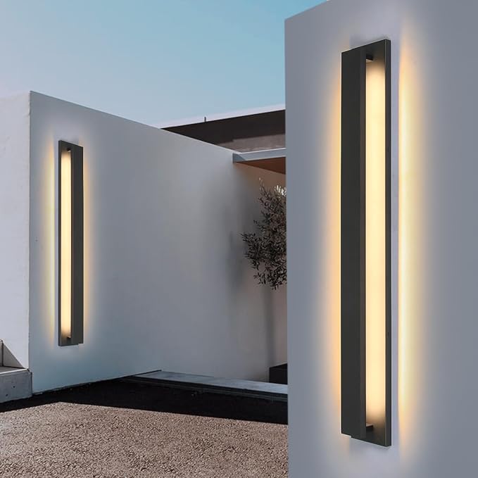 35inch Long Outdoor Modern LED Wall Light, 20W Waterproof Indoor Wall Mount Fixtures,3000K Warm Light Rectangular Wall Sconce for Front Door, Stairway, Living Room