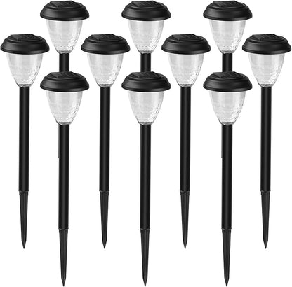 EXCMARK 10 Pack Solar Lights for Outside Pathway Walkway Driveway Garden Yard Solar Powered Lights Outdoor Waterproof. (Warm White)