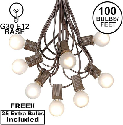 G30 Patio String Lights with 125 Globe Bulbs - Garden Hanging String Lights - Vintage Backyard Patio Lights - Outdoor String Lights - Market Cafe Bistro String Lights - 100 Feet