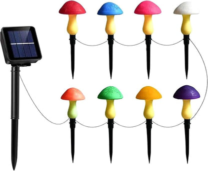 Solar Garden Decor Lights, Cracked Mushrooms for Garden Decor, 8 Colors Memory Function Simple Installation Waterproof Solar Pathway Light for Yard Decor Housewarming Gifts Multicolor