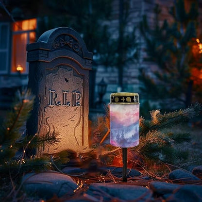 Kuiaobaty Forest LED Solar Lights for Outside Stylish Solar Powered Lights Stake Waterproof Solar Cross for Cemetery Grave Decorative Solar Lights Outdoor Garden Path Gift for Dad