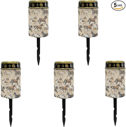 Desert Horse Solar Powered LED Outdoor Garden Decor Lights for Yard Patio Solar Pathway Lights Landscape Lighting for Driveway Walkway Lights Outdoor Table Lamp,Warm White Lights