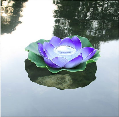 JNYB Solar Flower Lights Outdoor Garden, 2 Pack Beautiful Lotus Flower Solar Powered Lights, IP65 Waterproof 7 Color LED Solar Pathway Light,Purple