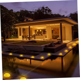 4pcs Warm Light Solar-Powered LED Outdoor Ground Lamps for Garden Lawn Landscape Lighting, Black Disc Design | Lumora