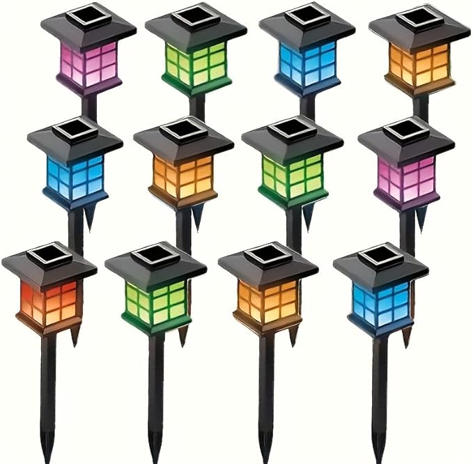 IP54 Waterproof Solar Lights Multi-Color Outdoor Lawn Lights Garden Path Holiday Decorative Lights (Color Light - 11PCS)