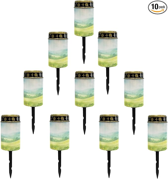 Lawn Solar Lights Outdoor Waterproof Pathway Lights Lantern Landscape Decoratives Lighting for Yard Patio Driveway Solar Walkway Lights Solar Garden Stake Lights