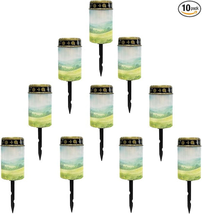 Lawn Solar Lights Outdoor Waterproof Pathway Lights Lantern Landscape Decoratives Lighting for Yard Patio Driveway Solar Walkway Lights Solar Garden Stake Lights