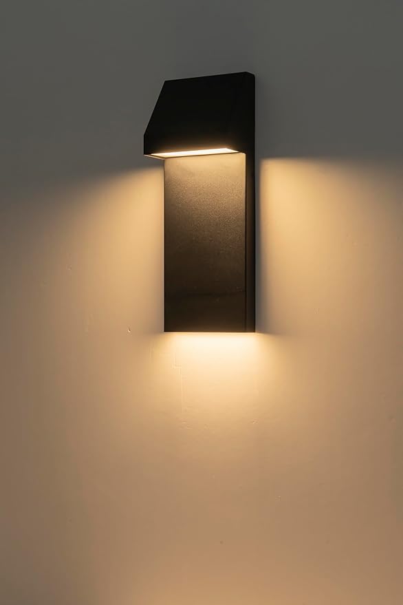 Canto LED Outdoor Wall Sconce 26W Integrated LED Outdoor Wall Mount,Anti Rust Textured Black Suit for Wet Locations | Lumora
