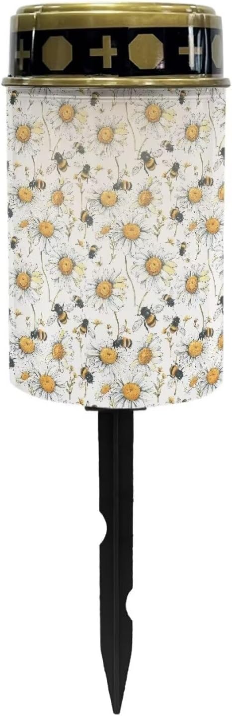 Daisy Outdoor Lighting Solar Power Bee Solar Power Lights Outdoor Outside Solar Lights for Yard Waterproof Landscaping Lights Solar Outdoor Walkway Lights for Friends Gifts