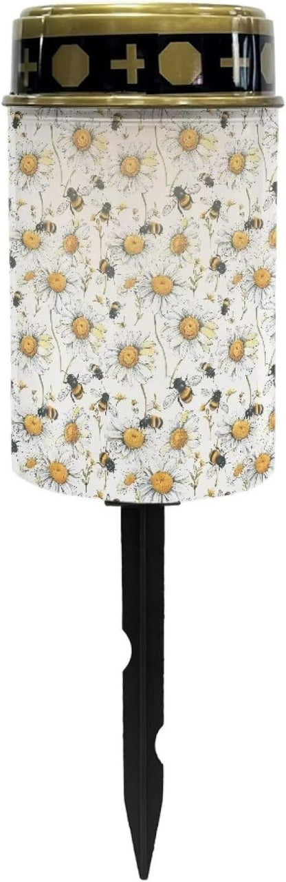 Daisy Outdoor Lighting Solar Power Bee Solar Power Lights Outdoor Outside Solar Lights for Yard Waterproof Landscaping Lights Solar Outdoor Walkway Lights for Friends Gifts