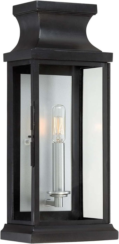 Savoy House 5-5910-BK Brooke Traditional Clear Glass Outdoor Wall Lantern, 1-Light 60 Watt, 17" H x 7" W, Black