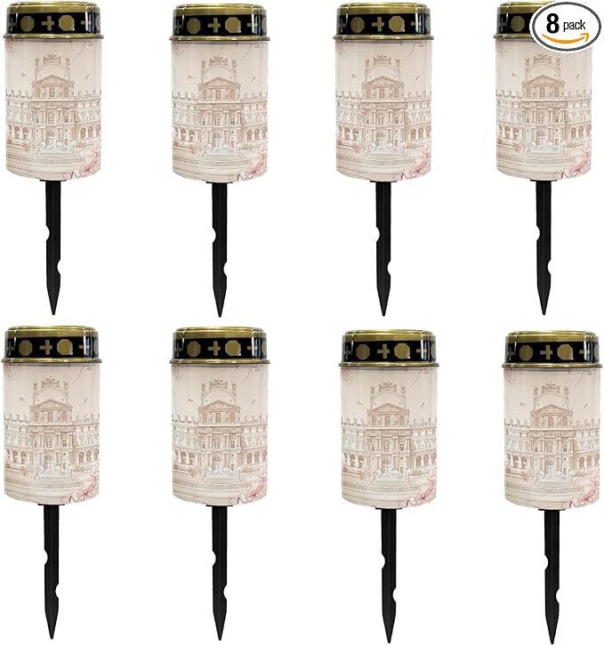 Castle Cemetery Lights - Cute Solar Pathway Lanterns for Outside, Waterproof Auto On/Off Landscape Lighting