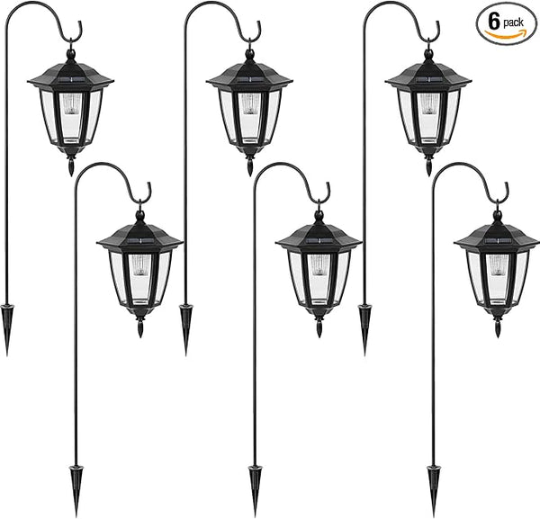 Viewsun 34 Inch Hanging Solar Lights, Shepherd Hook Lights with 2 Shepherd Hooks Waterproof Outdoor Decorative | Lumora