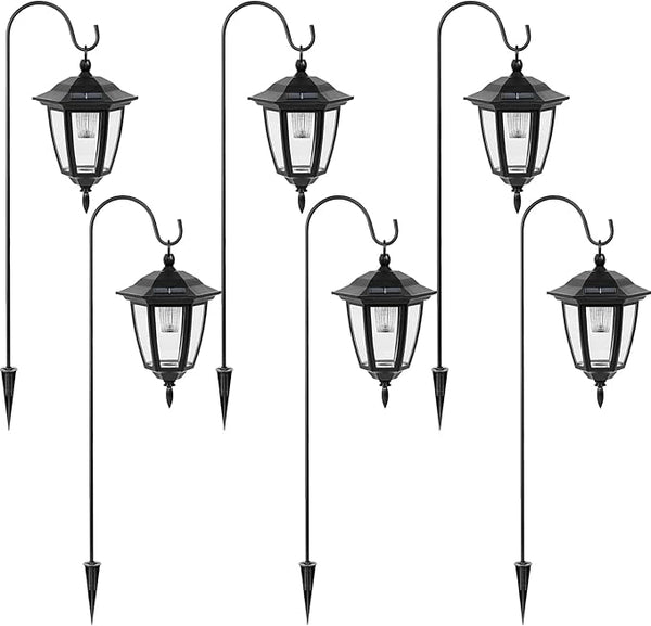 Viewsun 34 Inch Hanging Solar Lights, 6 Pack Shepherd Hook Lights with Shepherd Hooks Waterproof Outdoor Decorative | Lumora