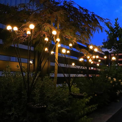 2 Pack 16LED Solar Swaying Lights Outdoor, Warm White, Waterproof, Firefly Lights for Patio Garden Porch Pathway