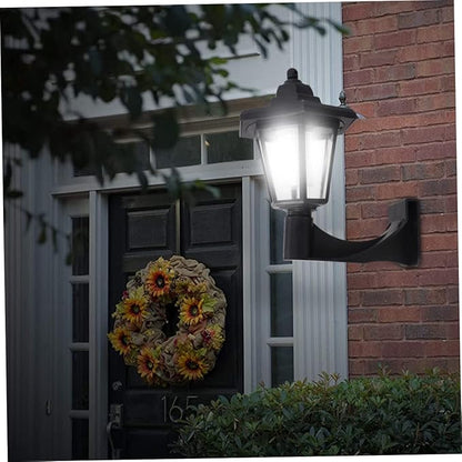 DOITOOL 6pcs Solar Powered Vintage Hexagonal Wall Light Decorative Outdoor Lamp for Garden and Terrace High Brightness Light