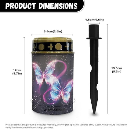 Butterfly Print Solar Lights Outdoor, Solar Pathway Lights Easy to Install, Waterproof Solar Lights for Outside Yard Garden Walkway Driveway Lawn Pathway