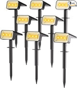Fabrito Solar Spot Lights Outdoor Waterproof 8 Pack, [108Leds, 4 Modes] IP67 Dusk to Dawn Spotlights with 1500mAh | Lumora