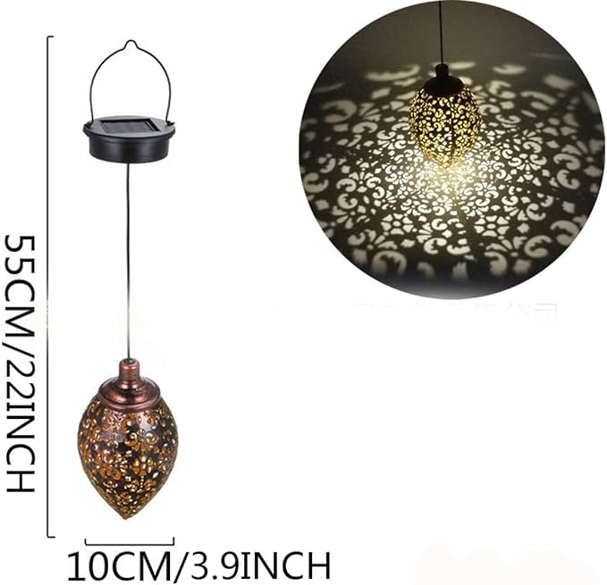 Solar Light Induction Water Drop Lamp Outdoor Garden Hollow Decoration Projection Lamp Led Flower Pile Lamp Decoration Landscape Lawn Garden Lamp Diameter 10Cm/4Inch Length 55Cm/22Inch Warm Light