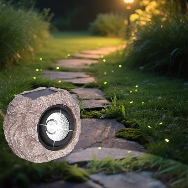 Solar Rock Lights Outdoor, LED Landscape Spotlights Waterproof with Auto On/Off, Decorative Solar Powered Garden | Lumora