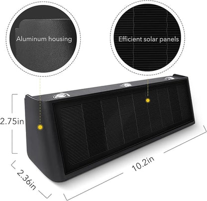 Solar Sconce Lights Outdoor Up and Down Waterproof Aluminum Solar Wall Lights Dusk to Dawn 3000K Warm White for House, Outside, Sign, Yard, Porch