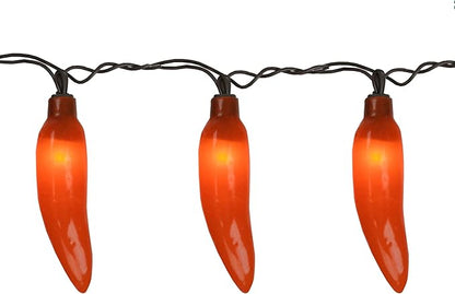 Northlight Chili Pepper Indoor Outdoor Patio Light Set - 19.75' Brown Wire - 35ct