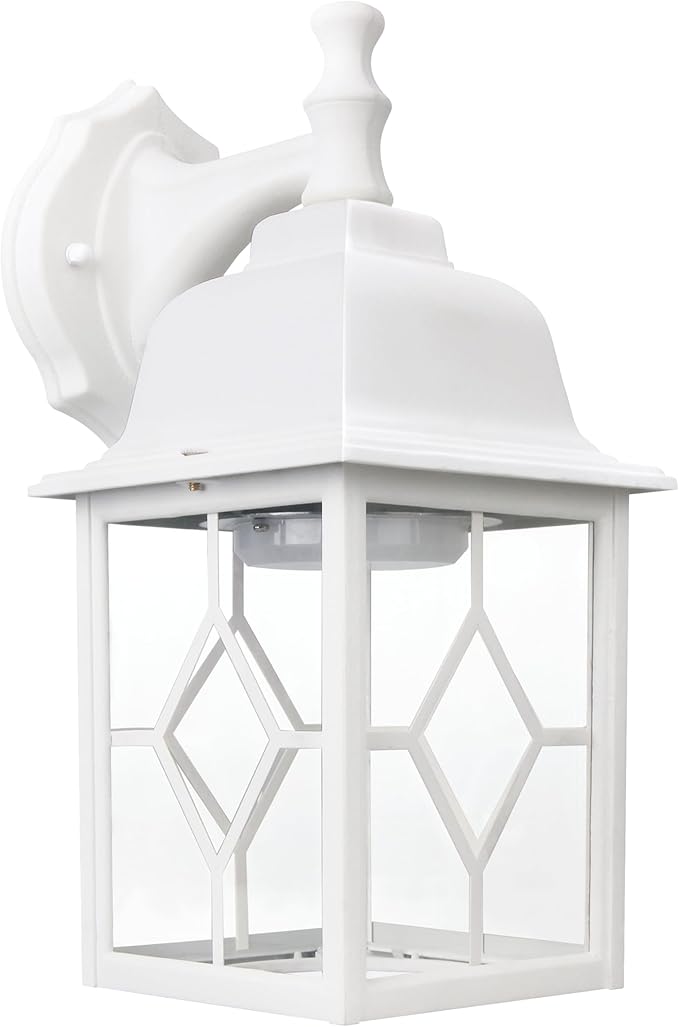 LIT-PaTH Outdoor LED Wall Lantern, White Large Exterior Wall Light Fixture, 5000K Daylight White, 11W 1000 Lumen | Lumora