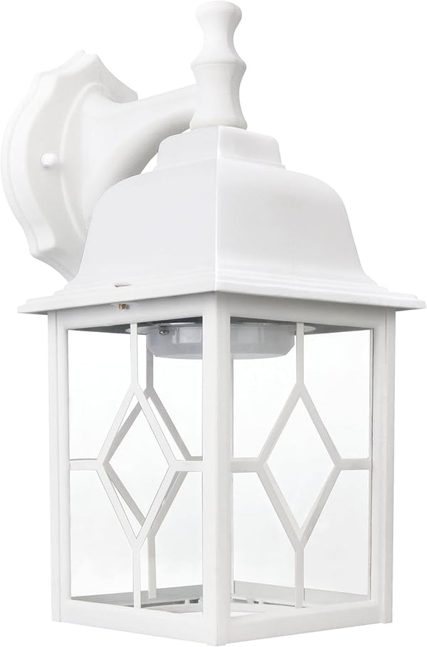 LIT-PaTH Outdoor LED Wall Lantern, White Large Exterior Wall Light Fixture, 5000K Daylight White, 11W 1000 Lumen | Lumora