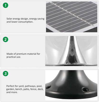 GALPADA Solar Energy Lawn Lamp LED Outdoor Waterproof Landscape Light Round Garden Path Lighting for Patio Yard