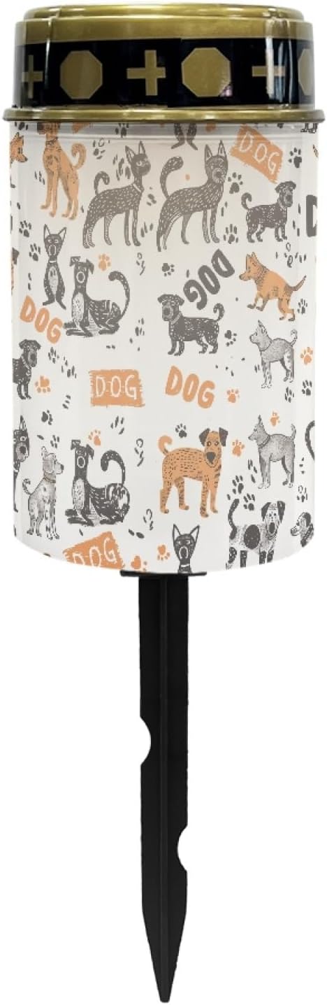 Funny Dog Solar Lantern Outdoor Waterproof Solar Garden Stake Lights for Yard Patio Warm White Soler Pathway Lights LED Landscape Lighting Flameless Solar Powered Fairy Lights