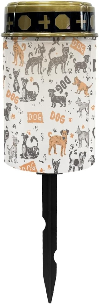 Funny Dog Solar Lantern Outdoor Waterproof Solar Garden Stake Lights for Yard Patio Warm White Soler Pathway Lights LED Landscape Lighting Flameless Solar Powered Fairy Lights