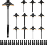 VEVOR 12 Pack Low Voltage Landscape Path Lights, 3W 210LM 12V-24VAC/DC Outdoor LED Pathway Lighting, 3000K Warm | Lumora