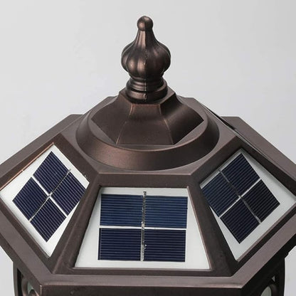 Lights Outdoor IP65 Waterproof Rainproof Victoria Solar LED Post Pillar Column Light European Antique Community Park Street Pole Light Villa Garden Landscape Lighting Fixture E27 Edison Stadium