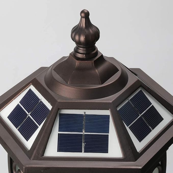 Lights Outdoor IP65 Waterproof Rainproof Victoria Solar LED Post Pillar Column Light European Antique Community | Lumora