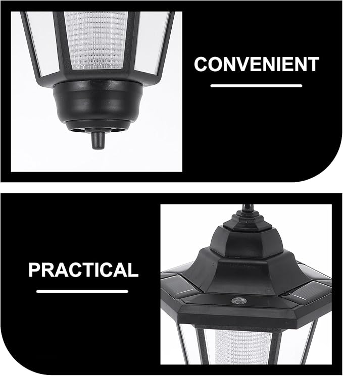 Toyvian Solar Courtyard Lawn Light Hexagonal Vintage Solar Pathway Lamp Waterproof Outdoor Garden Decorative Yellow | Lumora