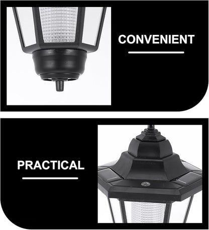 TOYANDONA Solar Lawn Light Hexagonal Vintage Outdoor Waterproof Solar Pathway Lamp for Garden Yard Landscape with Warm Yellow Glow